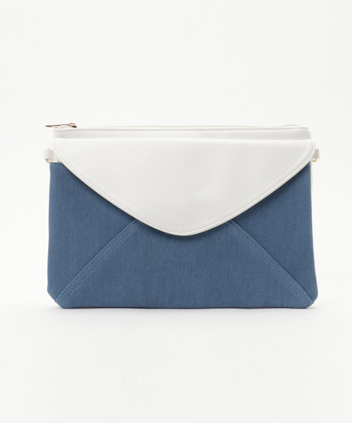 WEGO(ウィゴー)の「WEGO/2WAYレターポケットクラッチバッグ(クラッチバッグ・レディース・ホワイト/ブラック/インディゴブルー・FREE)」の14枚目の写真