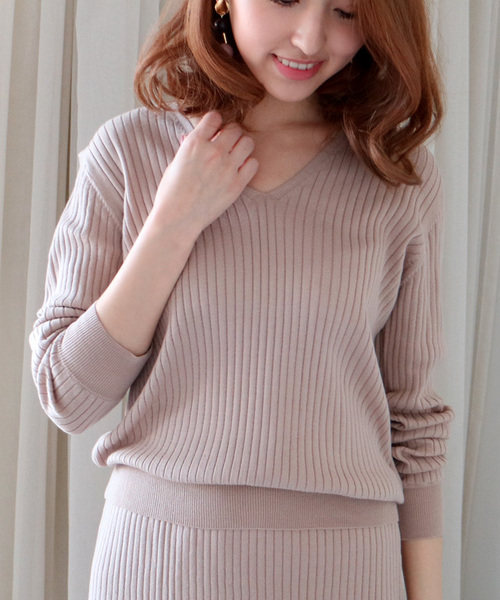 N.(N. Natural Beauty Basic)(エヌエヌナチュラルビューティーベーシック)の「ワイドリブセットアップニット【セットアップ対応商品】(ニット/セーター・レディース・ベージュ/ネイビー/ピンク/グレー・MEDIUM)」の5枚目の写真