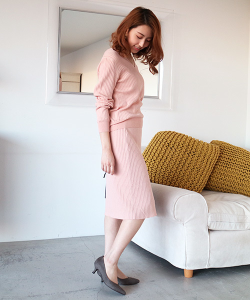 N.(N. Natural Beauty Basic)(エヌエヌナチュラルビューティーベーシック)の「ワイドリブセットアップニット【セットアップ対応商品】(ニット/セーター・レディース・ベージュ/ネイビー/ピンク/グレー・MEDIUM)」の18枚目の写真