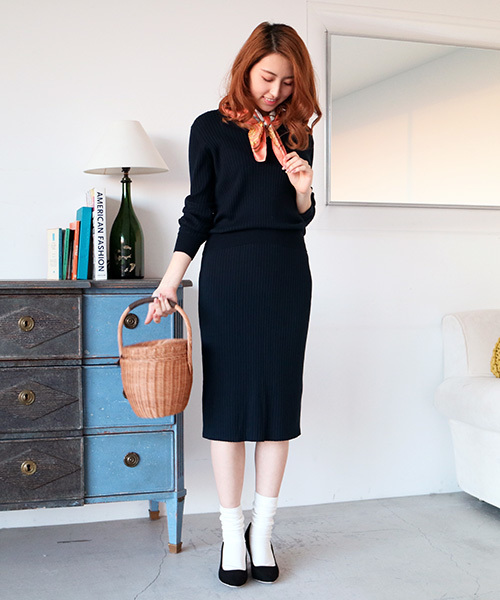 N.(N. Natural Beauty Basic)(エヌエヌナチュラルビューティーベーシック)の「ワイドリブセットアップニット【セットアップ対応商品】(ニット/セーター・レディース・ベージュ/ネイビー/ピンク/グレー・MEDIUM)」の20枚目の写真