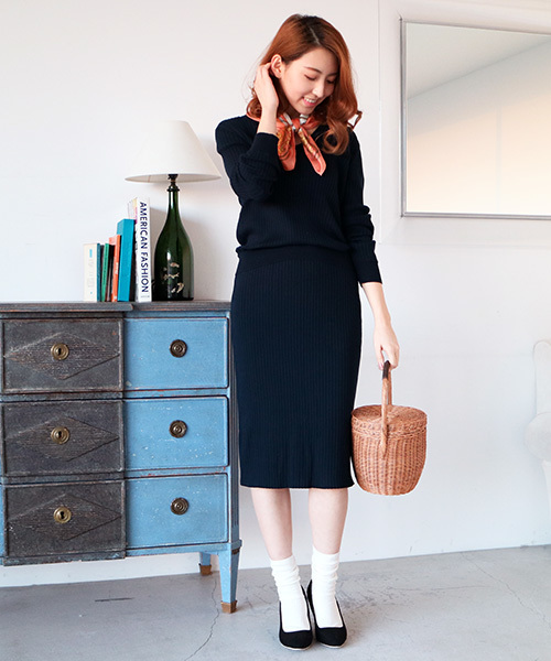 N.(N. Natural Beauty Basic)(エヌエヌナチュラルビューティーベーシック)の「ワイドリブセットアップニット【セットアップ対応商品】(ニット/セーター・レディース・ベージュ/ネイビー/ピンク/グレー・MEDIUM)」の21枚目の写真