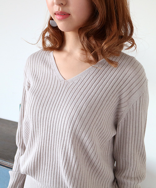 N.(N. Natural Beauty Basic)(エヌエヌナチュラルビューティーベーシック)の「ワイドリブセットアップニット【セットアップ対応商品】(ニット/セーター・レディース・ベージュ/ネイビー/ピンク/グレー・MEDIUM)」の15枚目の写真