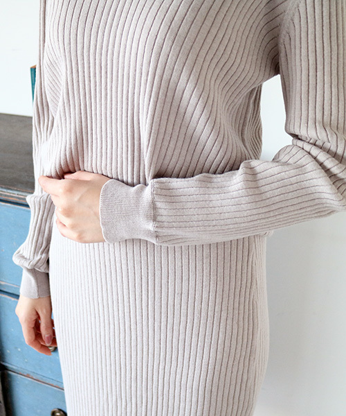 N.(N. Natural Beauty Basic)(エヌエヌナチュラルビューティーベーシック)の「ワイドリブセットアップニット【セットアップ対応商品】(ニット/セーター・レディース・ベージュ/ネイビー/ピンク/グレー・MEDIUM)」の16枚目の写真