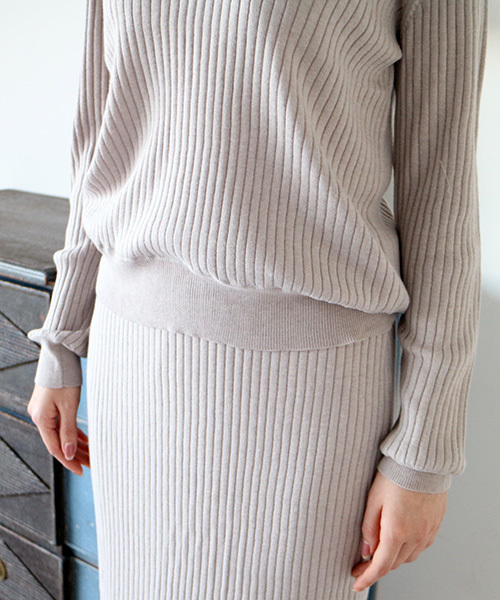 N.(N. Natural Beauty Basic)(エヌエヌナチュラルビューティーベーシック)の「ワイドリブセットアップニット【セットアップ対応商品】(ニット/セーター・レディース・ベージュ/ネイビー/ピンク/グレー・MEDIUM)」の11枚目の写真