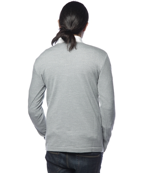 SHIPS(シップス)の「SNS HERNING: V/NECK CARDIGAN(カーディガン/ボレロ・メンズ・グレー/ネイビー・MEDIUM/LARGE/SMALL)」の4枚目の写真