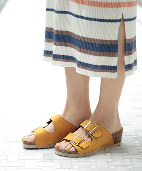 SESTO（セスト）の「ふわふわクッション入り。ウエッジタイプのダブルストラップコンフォートスポーツサンダル（サンダル・レディース・ブラック系その他/ターコイズブルー/イエロー/ピンクベージュ/レッド/ホワイト/ライトグレー/ピンク/ブラック/グレー系その他・M/LL/S/3L/L）」の8枚目の写真