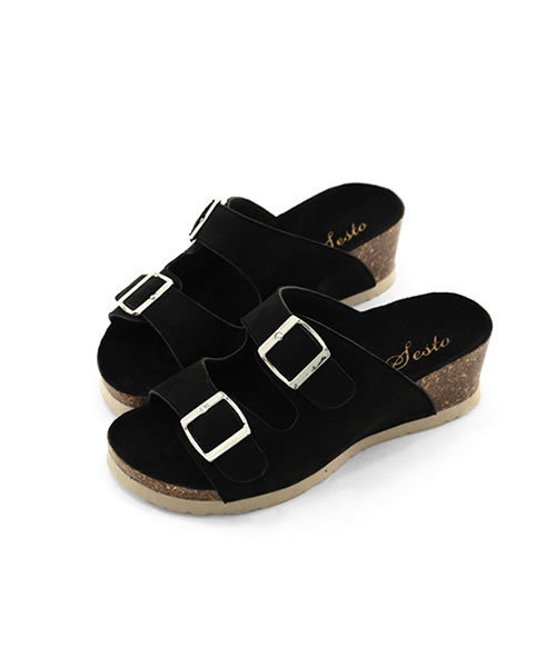 SESTO（セスト）の「ふわふわクッション入り。ウエッジタイプのダブルストラップコンフォートスポーツサンダル（サンダル・レディース・ブラック系その他/ターコイズブルー/イエロー/ピンクベージュ/レッド/ホワイト/ライトグレー/ピンク/ブラック/グレー系その他・M/LL/S/3L/L）」の22枚目の写真