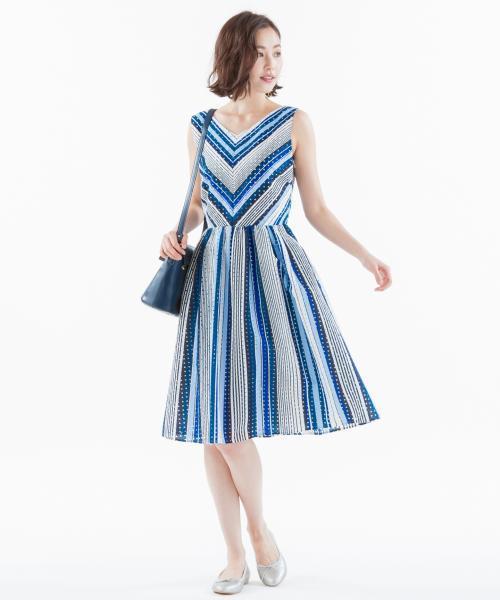 組曲 クミキョク の 通常発売開始 マルチストライププリント ワンピース ワンピース Wear