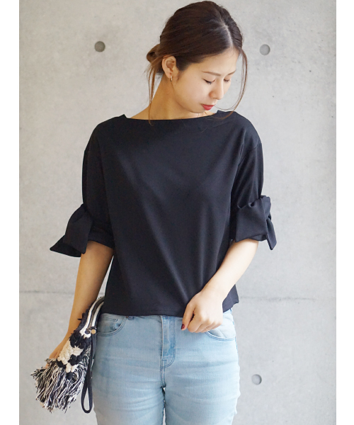 laboratory work(ラボラトリーワーク)の「袖リボンプルオーバー(Tシャツ/カットソー・レディース・ホワイト/ブラック/サックスブルー・MEDIUM)」の13枚目の写真