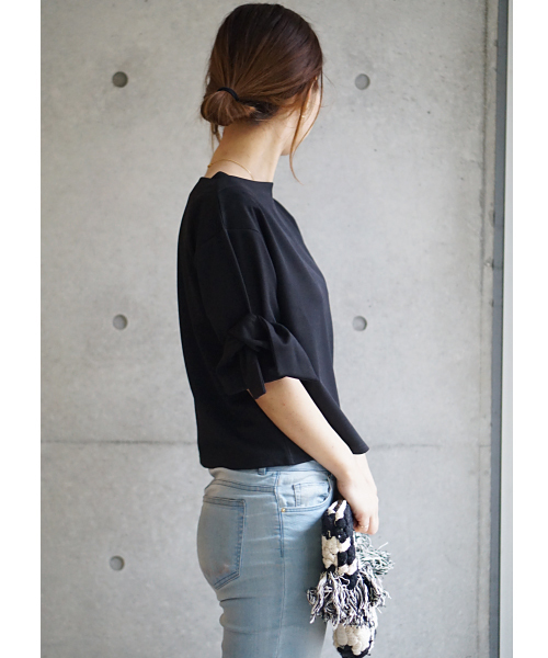 laboratory work(ラボラトリーワーク)の「袖リボンプルオーバー(Tシャツ/カットソー・レディース・ホワイト/ブラック/サックスブルー・MEDIUM)」の14枚目の写真