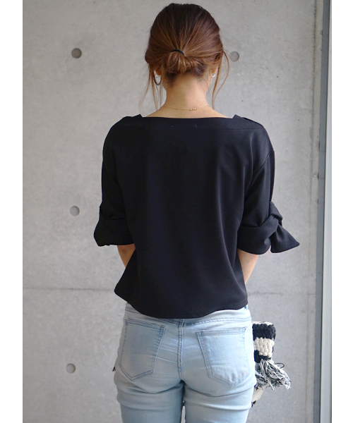 laboratory work(ラボラトリーワーク)の「袖リボンプルオーバー(Tシャツ/カットソー・レディース・ホワイト/ブラック/サックスブルー・MEDIUM)」の15枚目の写真