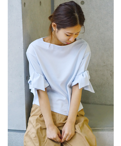 laboratory work(ラボラトリーワーク)の「袖リボンプルオーバー(Tシャツ/カットソー・レディース・ホワイト/ブラック/サックスブルー・MEDIUM)」の17枚目の写真