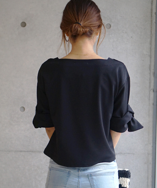 laboratory work(ラボラトリーワーク)の「袖リボンプルオーバー(Tシャツ/カットソー・レディース・ホワイト/ブラック/サックスブルー・MEDIUM)」の11枚目の写真