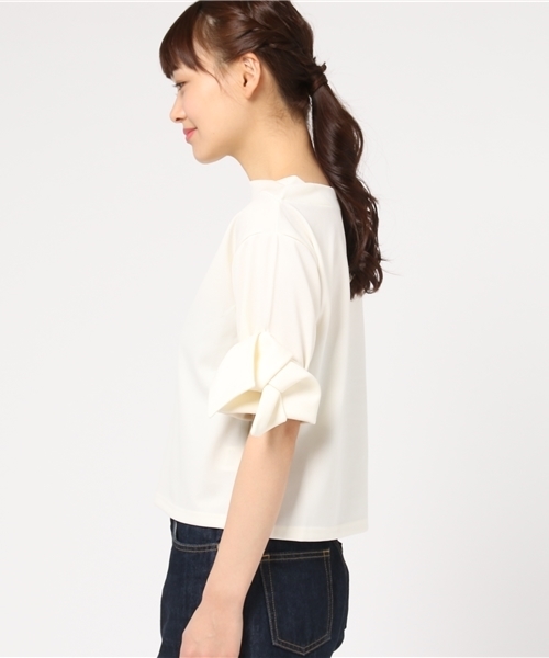 laboratory work(ラボラトリーワーク)の「袖リボンプルオーバー(Tシャツ/カットソー・レディース・ホワイト/ブラック/サックスブルー・MEDIUM)」の5枚目の写真