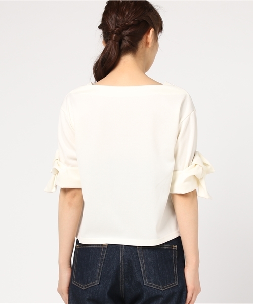 laboratory work(ラボラトリーワーク)の「袖リボンプルオーバー(Tシャツ/カットソー・レディース・ホワイト/ブラック/サックスブルー・MEDIUM)」の6枚目の写真