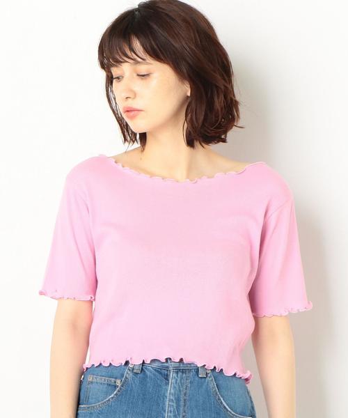 Another Edition（アナザーエディション）の「CHEER UP刺繍テレコショートスリーブＴ ◆（Tシャツ/カットソー・レディース・ホワイト/ブラック/ライム/ライトピンク・FREE）」の4枚目の写真