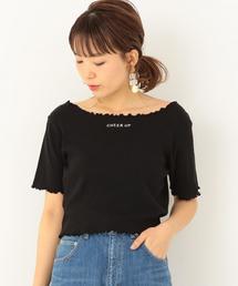 Another Edition | CHEER UP刺繍テレコショートスリーブT ◆(Tシャツ/カットソー)