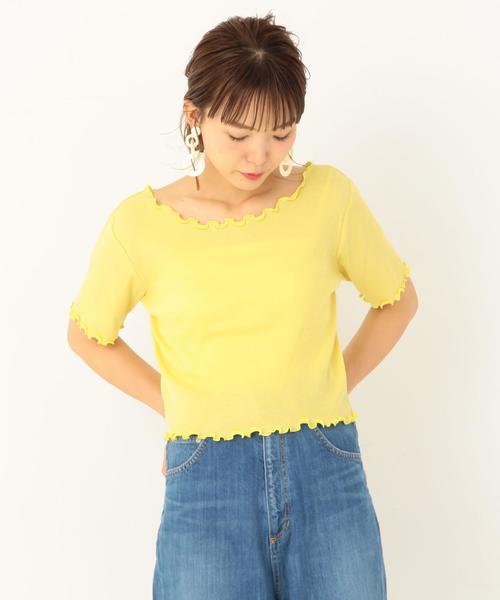 Another Edition（アナザーエディション）の「CHEER UP刺繍テレコショートスリーブＴ ◆（Tシャツ/カットソー・レディース・ホワイト/ブラック/ライム/ライトピンク・FREE）」の15枚目の写真