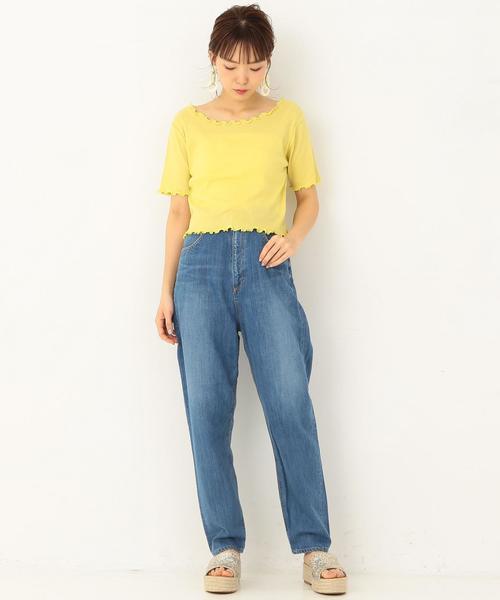 Another Edition（アナザーエディション）の「CHEER UP刺繍テレコショートスリーブＴ ◆（Tシャツ/カットソー・レディース・ホワイト/ブラック/ライム/ライトピンク・FREE）」の5枚目の写真