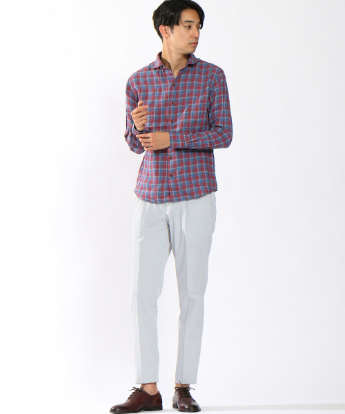 ABAHOUSE（アバハウス）の「サッカーストライプ パッカブルパンツ（スラックス・メンズ・ベージュ/ネイビー・46/44/48/50）」の13枚目の写真
