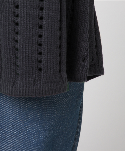 POU DOU DOU（プードゥドゥ）の「透かし編みAラインニットキャミ（キャミソール・レディース・レッド/ベージュ/ネイビー・3）」の8枚目の写真