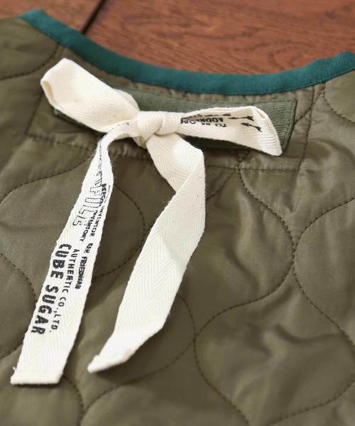 CUBE SUGAR（キューブシュガー）の「中綿キルト ミリタリージャケット（ミリタリージャケット・レディース・ネイビー/カーキ・M）」の16枚目の写真