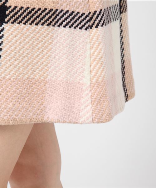 ♥ブルーレーベルクレストブリッジ♥ベージュ×ピンクチェックワンピ♡♡38♥ BLUE LABEL CRESTBRIDGE（ブルーレーベルクレストブリッジ）の