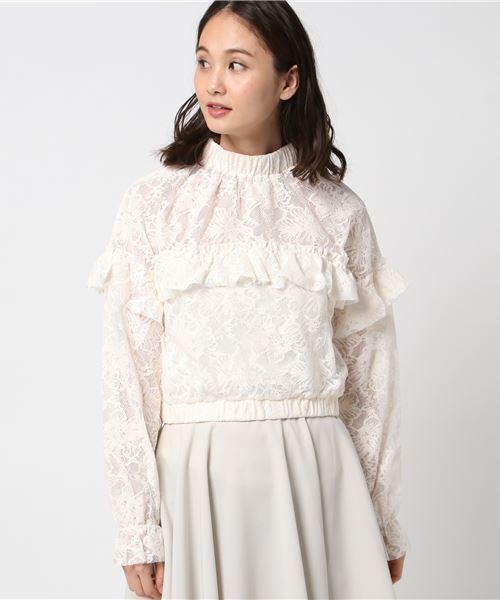 WEGO（ウィゴー）の「WEGO/レースハイネックフリルブラウス（シャツ/ブラウス・レディース・マスタード/ホワイト・FREE）」の14枚目の写真