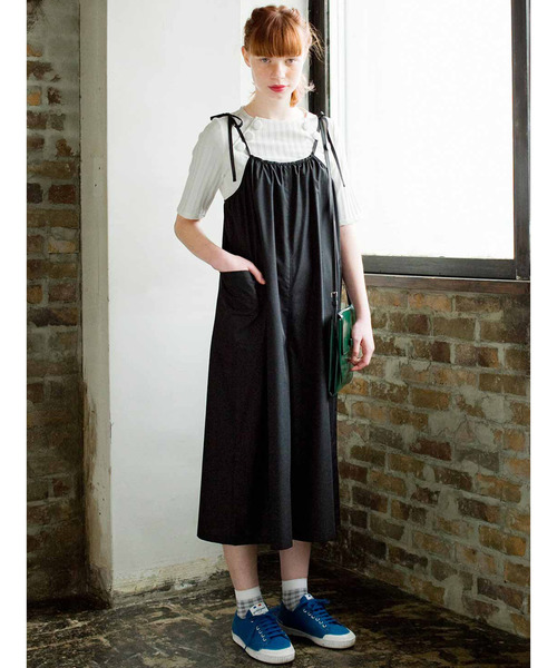 シロップ.(シロップ.)の「ゆるっとガーリー 肩リボンサロペット(サロペット/オーバーオール・レディース・グレー/ブラック・LARGE/MEDIUM/SMALL/X-LARGE/XX-LARGE)」の7枚目の写真