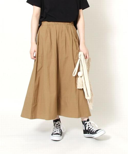 coen（コーエン）の「ボイルロングフレアスカート（スカート・レディース・ベージュ/イエロー/グリーン/ブラック・MEDIUM/LARGE）」の5枚目の写真