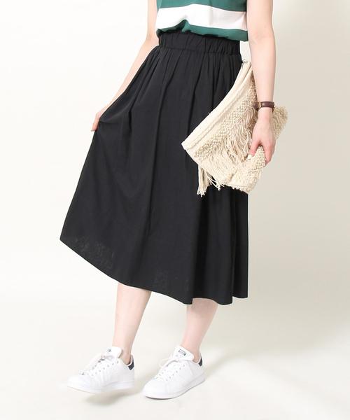 coen（コーエン）の「ボイルロングフレアスカート（スカート・レディース・ベージュ/イエロー/グリーン/ブラック・MEDIUM/LARGE）」の8枚目の写真