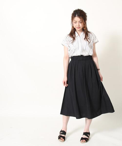 coen（コーエン）の「ボイルロングフレアスカート（スカート・レディース・ベージュ/イエロー/グリーン/ブラック・MEDIUM/LARGE）」の10枚目の写真