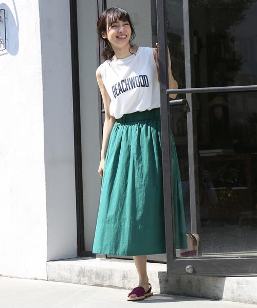 coen（コーエン）の「ボイルロングフレアスカート（スカート・レディース・ベージュ/イエロー/グリーン/ブラック・MEDIUM/LARGE）」の13枚目の写真