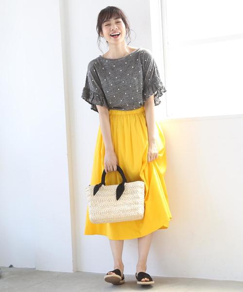 coen（コーエン）の「ボイルロングフレアスカート（スカート・レディース・ベージュ/イエロー/グリーン/ブラック・MEDIUM/LARGE）」の17枚目の写真