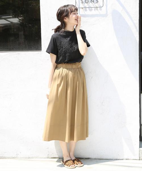 coen（コーエン）の「ボイルロングフレアスカート（スカート・レディース・ベージュ/イエロー/グリーン/ブラック・MEDIUM/LARGE）」の21枚目の写真