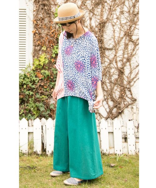 カヤ（カヤ）の「【カヤ】彩りワイドパンツ（その他パンツ・レディース・エンジ/パープル/イエロー/ブルー/グリーン/スミクロ・FREE）」の16枚目の写真