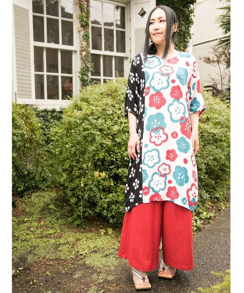 カヤ（カヤ）の「【カヤ】彩りワイドパンツ（その他パンツ・レディース・エンジ/パープル/イエロー/ブルー/グリーン/スミクロ・FREE）」の12枚目の写真