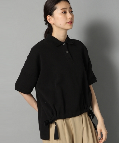 LEPSIM（レプシィム）の「★店舗限定アイテム★デザインポロシャツ　788760（ポロシャツ・レディース・ブラック/グレー/オフホワイト・FREE）」の2枚目の写真