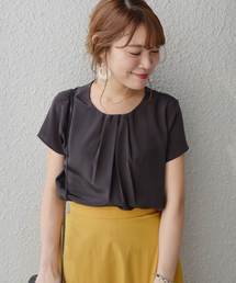 SHIPS | フロントギャザーショートスリーブブラウス(シャツ/ブラウス)
