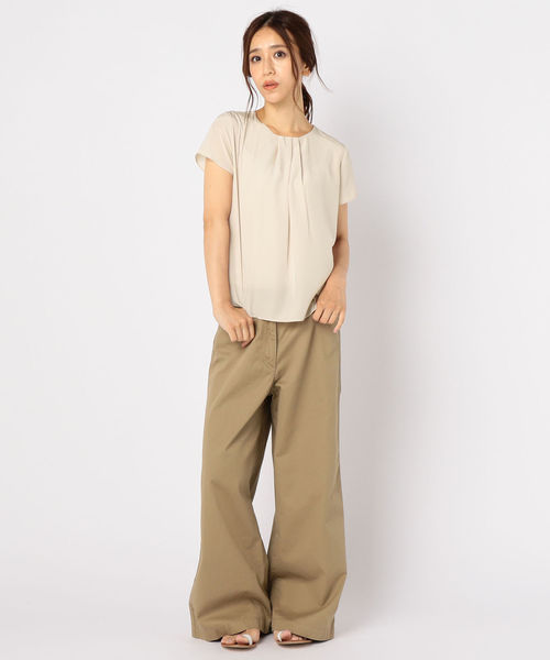 SHIPS（シップス）の「フロントギャザーショートスリーブブラウス（シャツ/ブラウス・レディース・グレー/オフホワイト/ピンク・38/36）」の9枚目の写真