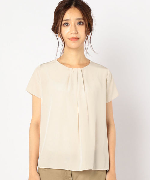 SHIPS（シップス）の「フロントギャザーショートスリーブブラウス（シャツ/ブラウス・レディース・グレー/オフホワイト/ピンク・38/36）」の4枚目の写真