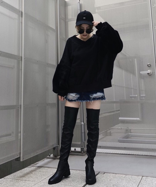 ENVYM（アンビー）の「ＫＮＥＥ ＨＩＧＨ ＢＯＯＴＳ（ブーツ・レディース・ブラック・22.5/24.5/23.5）」の3枚目の写真
