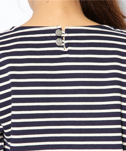 BEAMS BOY（ビームスボーイ）の「△BEAMS BOY / ボーダー後釦 ボートネック②（Tシャツ/カットソー・レディース・ブラック/グリーン/ネイビー・ONE SIZE）」の9枚目の写真