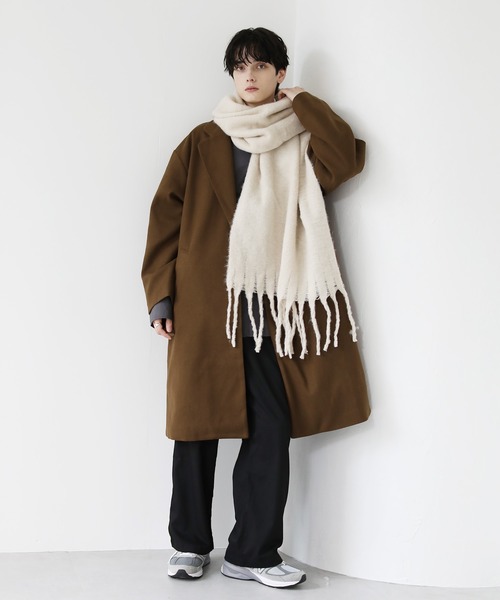 ASTRONOMY ルーズベーシックメルトンチェスターコート 【最終価格‼️】 ASTRONOMY チェスターコート コート ルーズベーシックメルトン