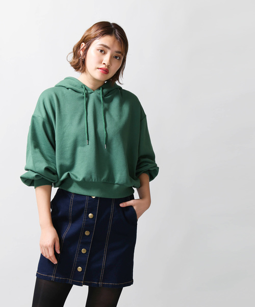 WEGO(ウィゴー)の「WEGO/デイリーショートパーカー(パーカー・レディース・杢グレー/マスタード/オフホワイト/ワイン/ブラック/グリーン/ピンク・FREE)」の20枚目の写真