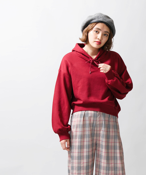 WEGO(ウィゴー)の「WEGO/デイリーショートパーカー(パーカー・レディース・杢グレー/マスタード/オフホワイト/ワイン/ブラック/グリーン/ピンク・FREE)」の17枚目の写真