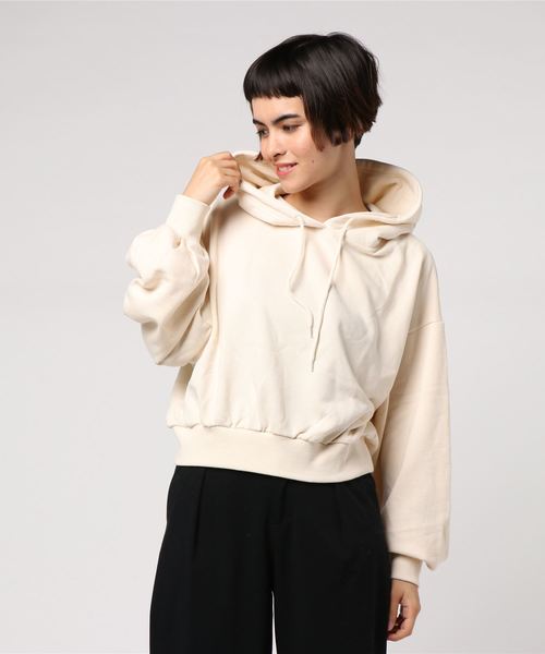 WEGO(ウィゴー)の「WEGO/デイリーショートパーカー(パーカー・レディース・杢グレー/マスタード/オフホワイト/ワイン/ブラック/グリーン/ピンク・FREE)」の15枚目の写真