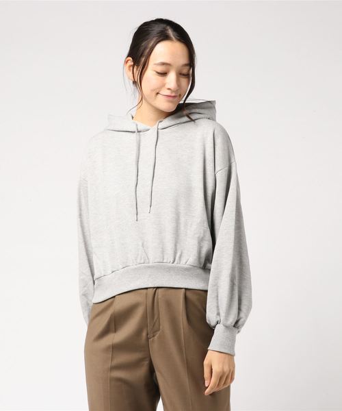 WEGO(ウィゴー)の「WEGO/デイリーショートパーカー(パーカー・レディース・杢グレー/マスタード/オフホワイト/ワイン/ブラック/グリーン/ピンク・FREE)」の13枚目の写真