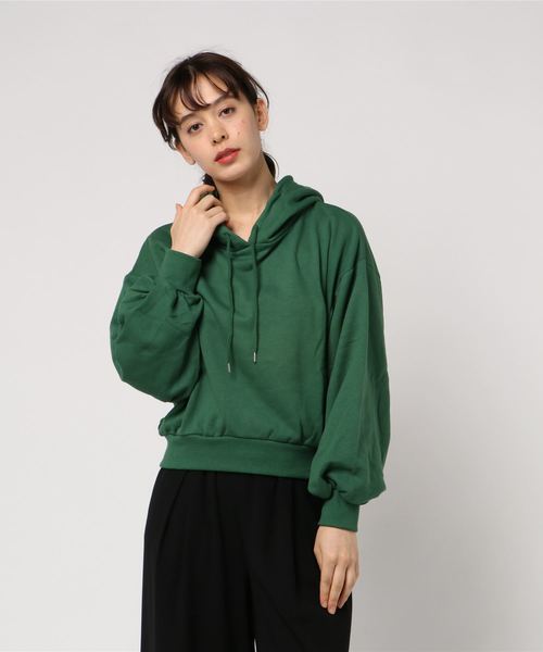 WEGO(ウィゴー)の「WEGO/デイリーショートパーカー(パーカー・レディース・杢グレー/マスタード/オフホワイト/ワイン/ブラック/グリーン/ピンク・FREE)」の12枚目の写真