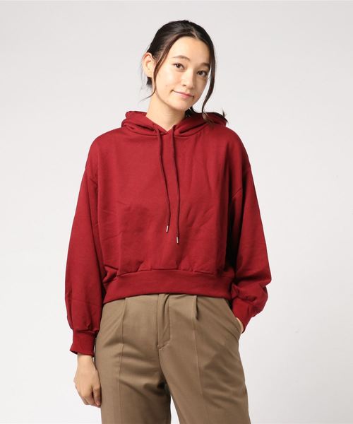 WEGO(ウィゴー)の「WEGO/デイリーショートパーカー(パーカー・レディース・杢グレー/マスタード/オフホワイト/ワイン/ブラック/グリーン/ピンク・FREE)」の10枚目の写真